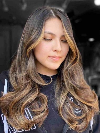 Lange 18" Ombre Echthaar Perücke Lace Front