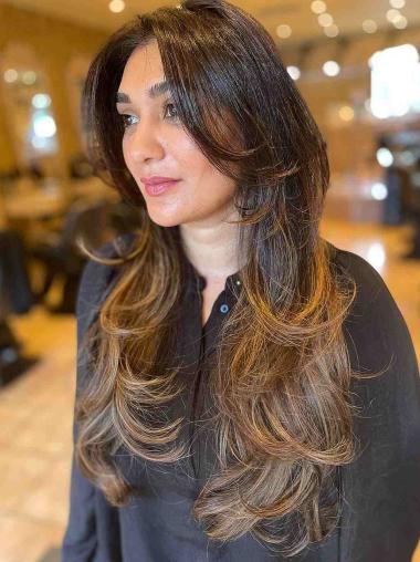 Lange Ombre Echthaar Layered Modern & Natürlich