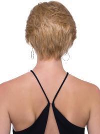 Damenperücke Glatt Kurz Handgeknüpftes Echthaar