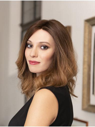 Perücke Lang Blond 14" Gewellt Remy Echthaar