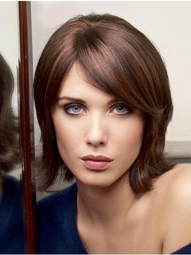 Glatte Bob Echthaarperücke Lace Front Look