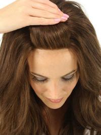 Echthaarperücke für Damen gestuft kastanienbraun