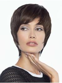 Kurze Echthaar Spitzenperücke für Damen stilvoller