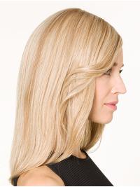 Blonde 16 Zoll Echthaarperücke mit Lace Front glatt