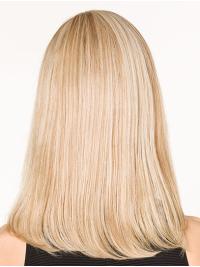 Blonde 16 Zoll Echthaarperücke mit Lace Front glatt