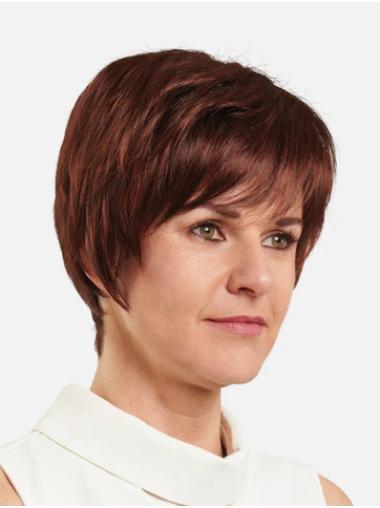 Rote Synthetik Boycut Perücke Langlebig & Stylisch Kurzes Haar