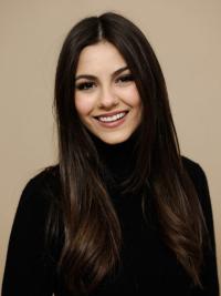 Elegante Lange Glatte Echthaarperücke ohne Pony natürlich