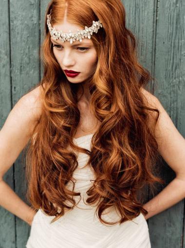 Lange stilvolle Echthaar Gewellt & natürlich für Frauen