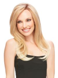 Blonde 17 Zoll Echthaarperücke Lace Front für Damen