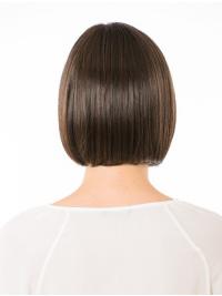 10 Zoll lange kinnlange Echthaar Bob Perücke