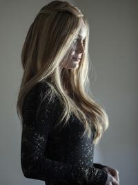 Lange Glatte Perücke aus Echthaar für Damen