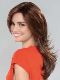 Echthaarperücke für Damen handgeknüpft braun Gestuft