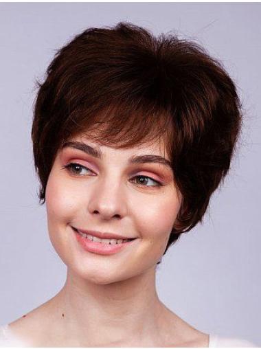 Remy Echthaar 6" Perücke gewellt Kurzhaar Natürlich