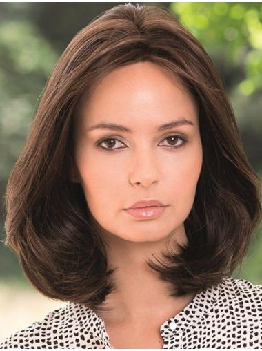 Elegante 14" Perücke Echthaar Lace Front schulterlang