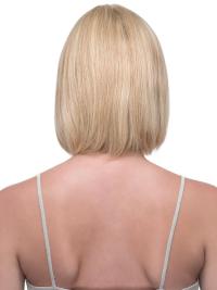 Perücke glatt Remy Echthaar handgeknüpft ohne Pony